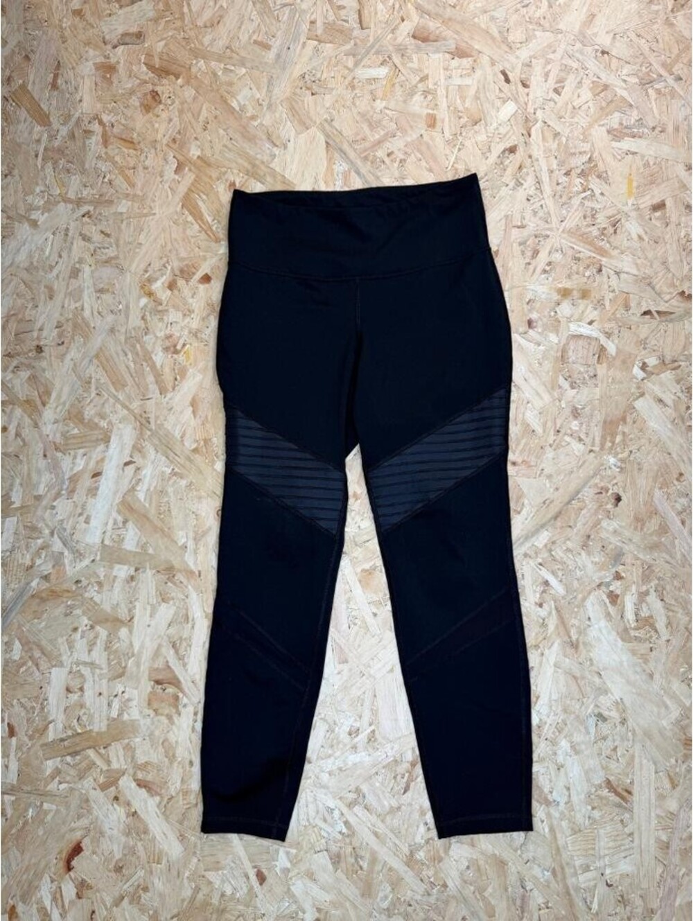 Old Navy Active Go-Dry Moto Leggings Womens Large Black Ribbed Mesh Inset Pants